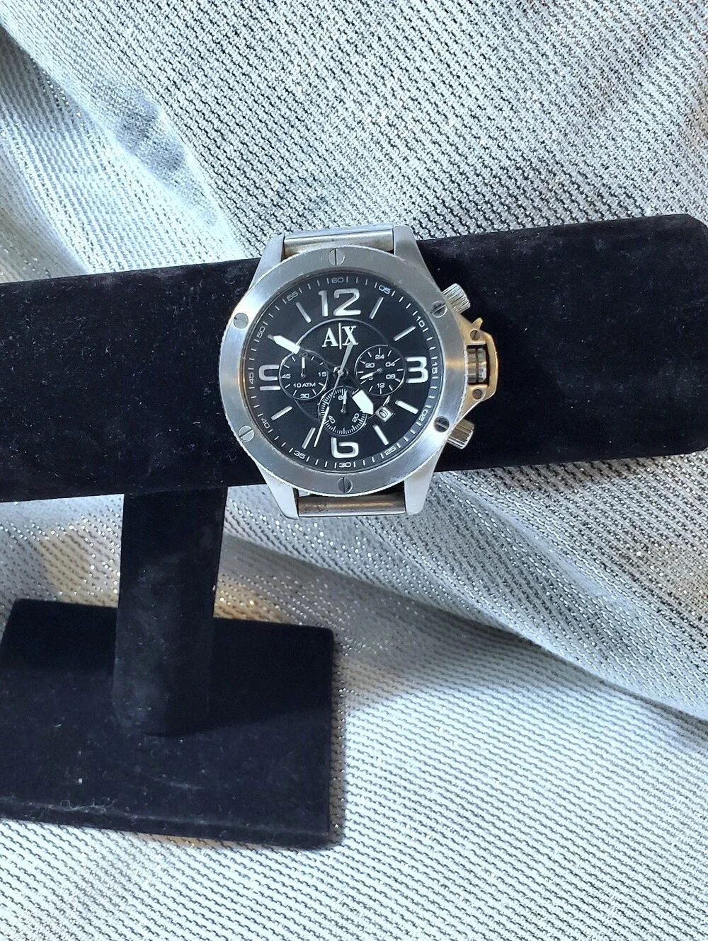 Armani Exchange brushed stainless